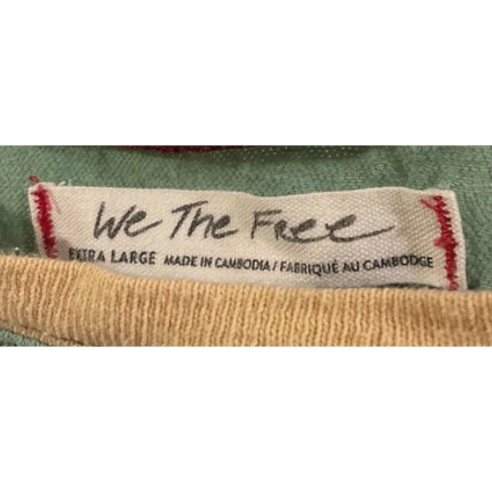 Rare! Free People We The Free Chrissy Tee Mixed Print Boho Graphic Top XL - Picture 4 of 4